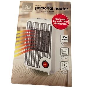 Easy Home White Ceramic Personal Heater